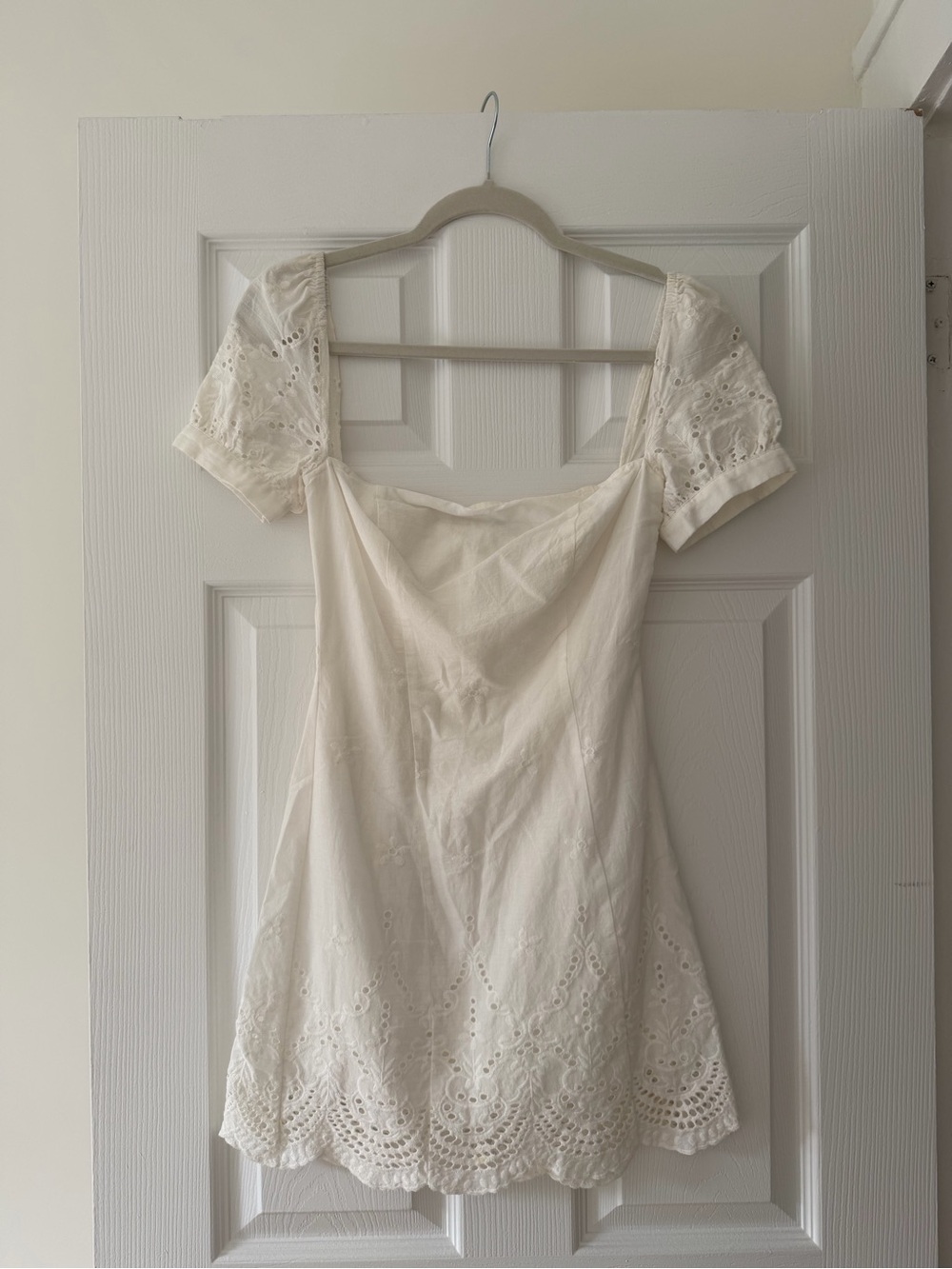 With Jean Cream Eyelet Mini Dress